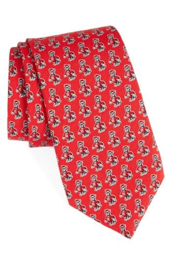 Men's Vineyard Vines North Carolina State Silk Tie, Size - Red