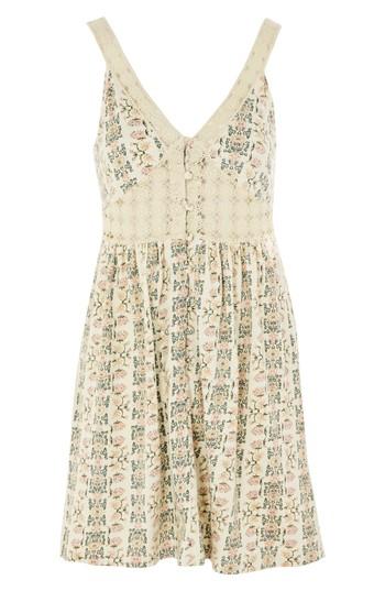 Women's Topshop Sundre Crochet Trim Dress Us (fits Like 0) - Ivory