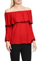 Women's Vince Camuto Ruffle Off The Shoulder Blouse - Black