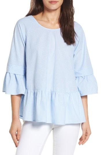 Women's Pleione Crisscross Drop Ruffle Top - Blue