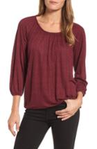 Women's Michael Michael Kors Leaf Print Peasant Top - Red