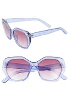 Women's Leith 55mm Translucent Sunglasses - Purple