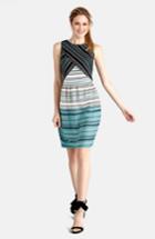 Women's Donna Morgan Print Scuba Layered Bodice Fit & Flare Dress
