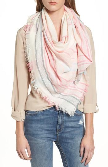 Women's Rebecca Minkoff Textured Stripe Square Scarf, Size - White
