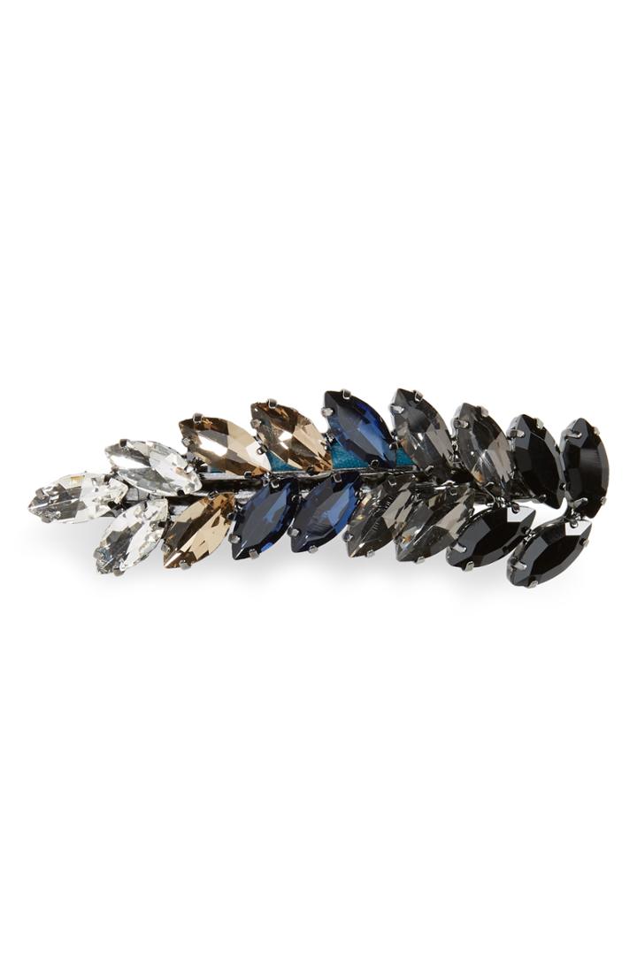 Tasha Crystal Leaf Barrette, Size - Black