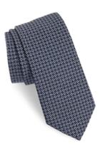 Men's Salvatore Ferragamo Elva Print Silk Tie, Size - Grey