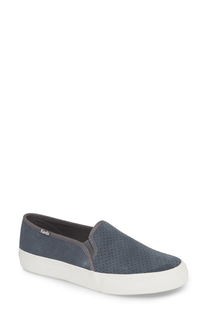 Women's Keds Double Decker Perforated Slip-on Sneaker .5 M - Blue