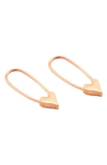 Women's Loren Stewart Mini Heart Safety Pin Earrings