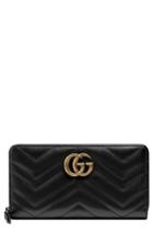 Women's Gucci Gg Marmont Matelasse Leather Zip-around Wallet - Pink