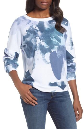 Women's Caslon Blouson Sleeve Sweatshirt - White