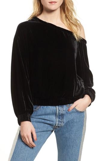Women's Kendall + Kylie Off The Shoulder Velvet Top - Black