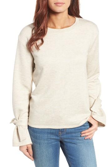 Women's Gibson Tie Sleeve Sweatshirt - Ivory