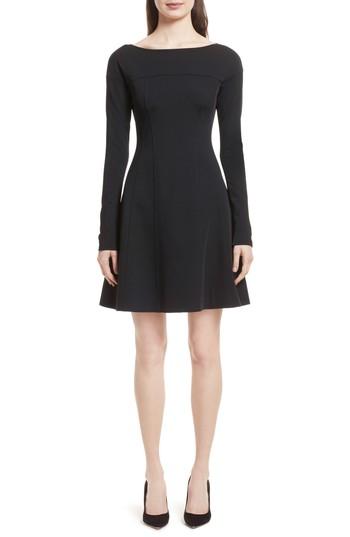 Women's Theory Valentina Scuba Knit A-line Dress, Size - Black