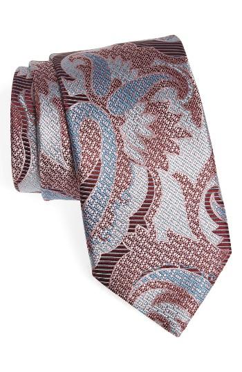 Men's Ermenegildo Zegna Paisley Silk Tie, Size X-long - Pink