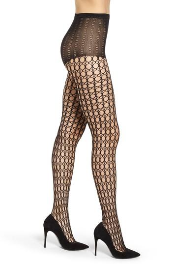 Women's Pretty Polly Circle Net Tights, Size - Black