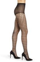 Women's Pretty Polly Circle Net Tights, Size - Black