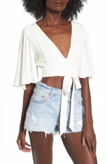 Women's Afrm Willow Wrap Top - White