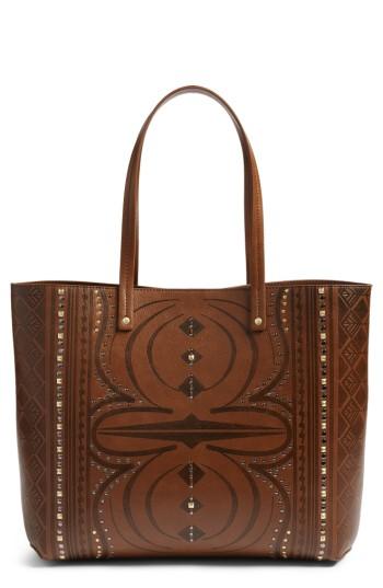 Chelsea28 Olivia Burnout Faux Leather Tote - Brown