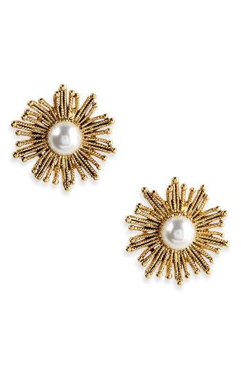 Women's Oscar De La Renta Button Stud Earrings