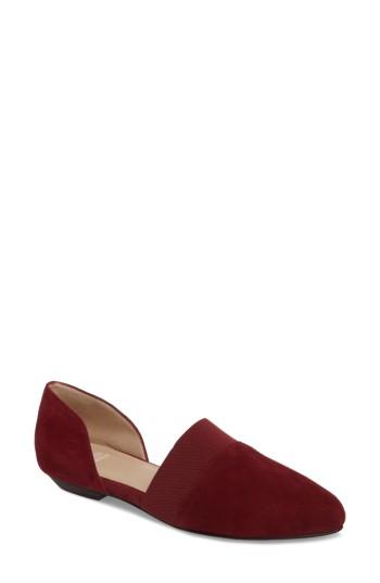 Women's Eileen Fisher 'flute' Pointy Toe Flat M - Burgundy