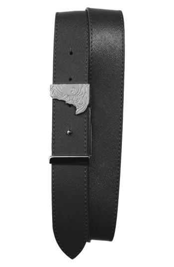 Men's Versace Collection Medusa Buckle Reversible Belt 0 Eu - Black/ Black