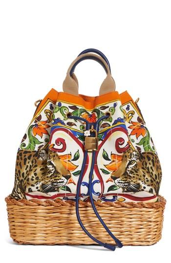 Dolce & Gabbana Maiolica Top Handle Tote - White