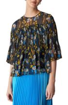 Women's Whistles Habiba Iris Pleat Top Us / 4 Uk - Blue