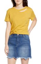 Women's Sub Urban Riot Poppy Cutout Neck Tee - Yellow