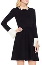 Petite Women's Vince Camuto Fit & Flare Sweater Dress P - Black