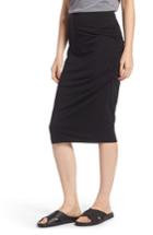 Women's Treasure & Bond Ruched Knit Midi Skirt - Black