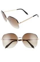 Women's Victoria Beckham Windsor 60mm Gradient Lens Square Sunglasses - Medium Horn