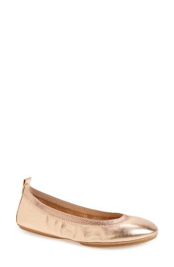 Women's Yosi Samra Samara 2.0 Foldable Ballet Flat M - Metallic