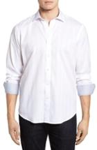 Men's Bugatchi Tonal Diamond Jacquard Classic Fit Sport Shirt - White