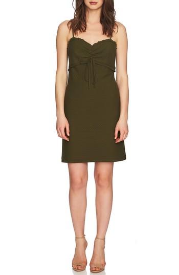 Women's Cece Dani Ruched Eyelet Knit Dress - Green