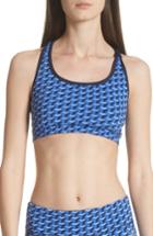 Women's Tory Sport Print Mesh-back Sports Bra - Blue
