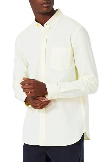 Men's Topman Oxford Shirt - Yellow