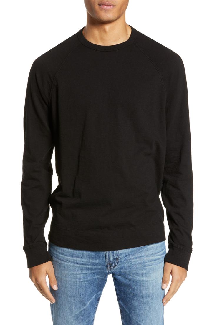 Men's James Perse Slim Fit Raglan Shirt (xs) - Black