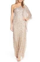 Women's Adrianna Papell One-shoulder Beaded Evening Dress