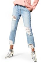 Women's 7 For All Mankind Josefina Studded Destroyed Jeans - Blue