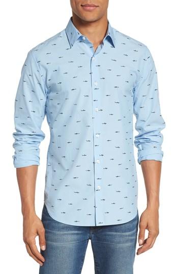 Men's Bonobos Unbutton Down 2.0 Slim Fit Shark Sport Shirt S - Blue