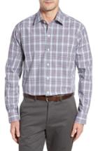 Men's Cutter & Buck Hoyt Non-iron Plaid Sport Shirt - Purple