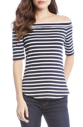 Women's Karen Kane Off The Shoulder Stripe Top - Black
