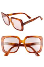 Women's Gucci 54mm Gradient Square Sunglasses - Blonde Havana/cry/solid Powder