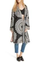 Women's Free People Lisbon Embroidered Duster /small - Black