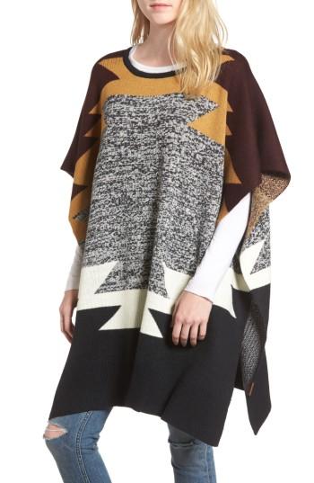 Women's Pendleton Knit Poncho, Size - Grey