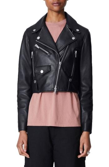 Women's The Arrivals Clo Mini Leather Jacket - Black