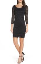 Women's Sequin Hearts Open Back Glitter Lace Cocktail Sheath