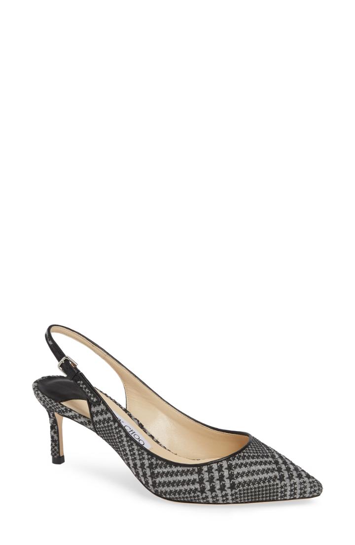 Women's Jimmy Choo Erin Plaid Slingback Pump Us / 34eu - Metallic