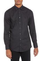 Men's Tiger Of Sweden Fridolf Trim Fit Dot Dress Shirt Eu - Black