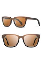 Women's Shwood 'prescott' 52mm Polarized Titanium & Wood Sunglasses - Bronze Titanium/ Brown Polar